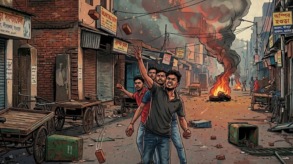 Police registered a case against Shamim Ahmed in connection with orchestrating widespread bombing and multiple rounds of gunfire in Shibpur on May 7 amid post-poll violence following the 2026 Assembly Election vote count. (AI-Generated Image)