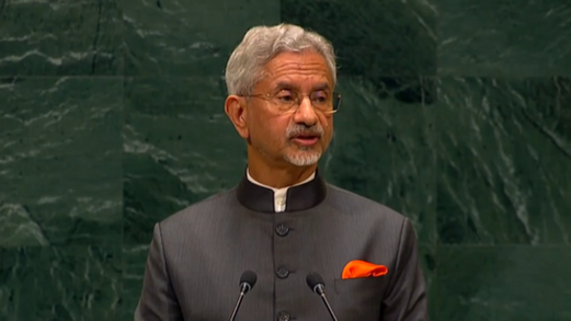 External Affairs Minister S Jaishankar addresses the UN General Assembly, stressing India’s right to defend itself against terrorism and promote peace. (Image Source: X/S Jaishankar) 