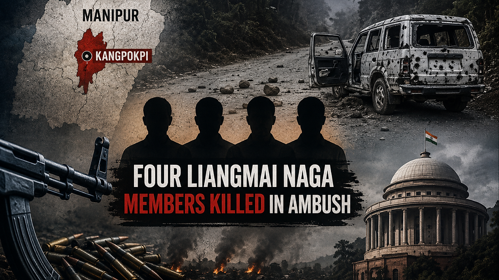 Four Liangmai Naga members were killed in Kangpokpi, prompting Manipur CM Y Khemchand Singh to order arrests and action.