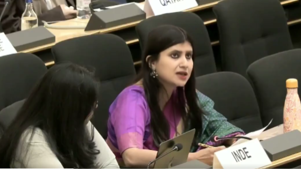 Indian diplomat at UN calls Pakistan a ‘Frankenstein state’ and warns that theatrics will not work in diplomatic discourse. (Image Source: X/All India Radio News)