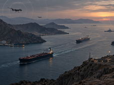 US-Iran tensions rise as UAE intercepts an Iranian drone, while fresh strikes near the Strait of Hormuz raise regional concerns. (AI-Generated Image)