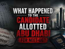 NEET-UG candidate Abdullah Talib arrives at a Nagpur examination centre after his initially allotted re-test venue in Abu Dhabi was changed. (AI-Generated Image)