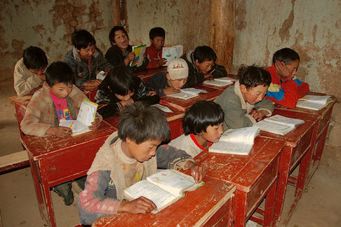 Primary school in a farming village south of Batang in the eastern Tibetan region of Kham. Tibet, 2009.