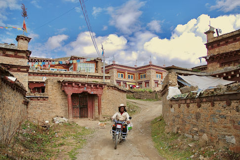 The old town of Litang in the eastern Tibetan region of Kham. Tibet, 2009.