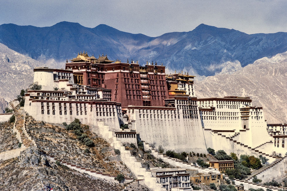 The Potala Palace in Lhasa, the winter palace of the Dalai Lamas until 1959. Tibet, 1987.
