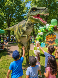 Realistic dinosaur birthday entertainment for children near Chicago

