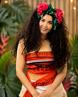 Moana inspired princess entertainer at tropical kids party in Chicago