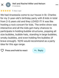 children enjoying bubble show Chicago
