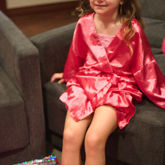 Luxury girls birthday spa party with pink robes and glam activities in Chicago.