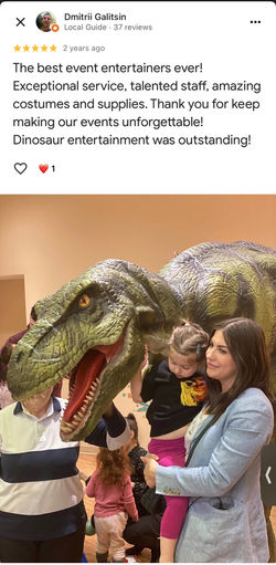 dinosaur character entertainment for kids at Chicago library event summer reading program