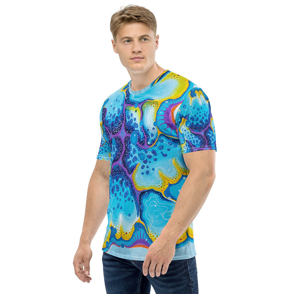 Thumbnail: Coral Carousel-  Men's Crew Neck T-Shirt