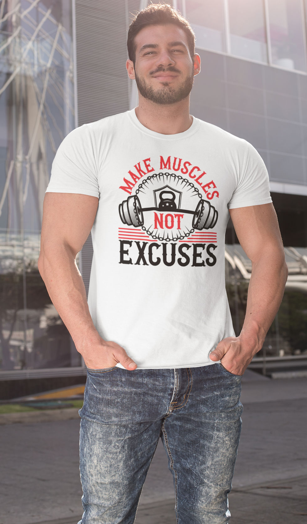 Miniatura: T-Shirt Make Muscle Not Excuses