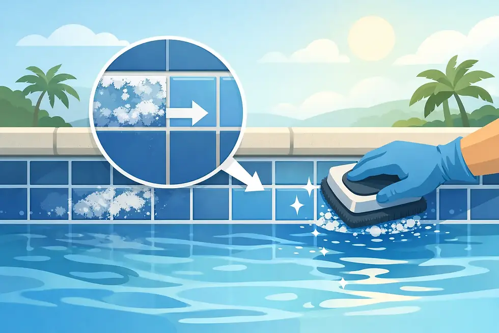 Pool Tile Calcium Removal in Katy TX