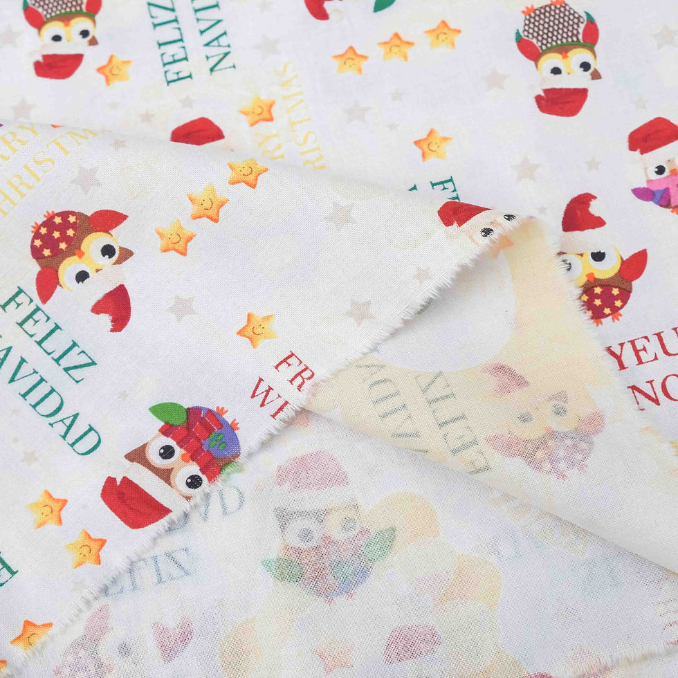 Thumbnail: Vải cotton thô lụa Hàn Quốc hàng xuất dư họa tiết Noel