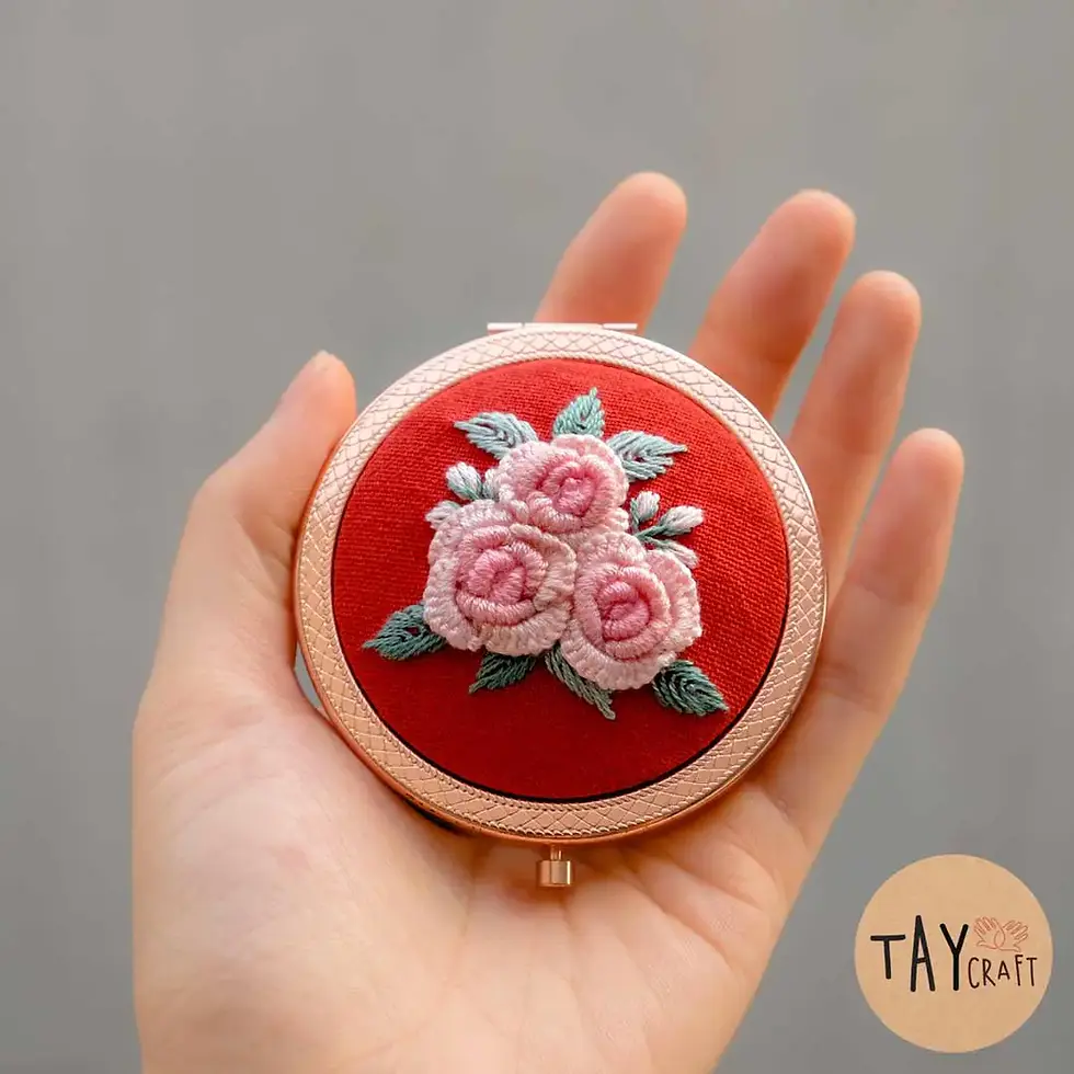 Hình thu nhỏ: Gương mini thêu tay thủ công Misato