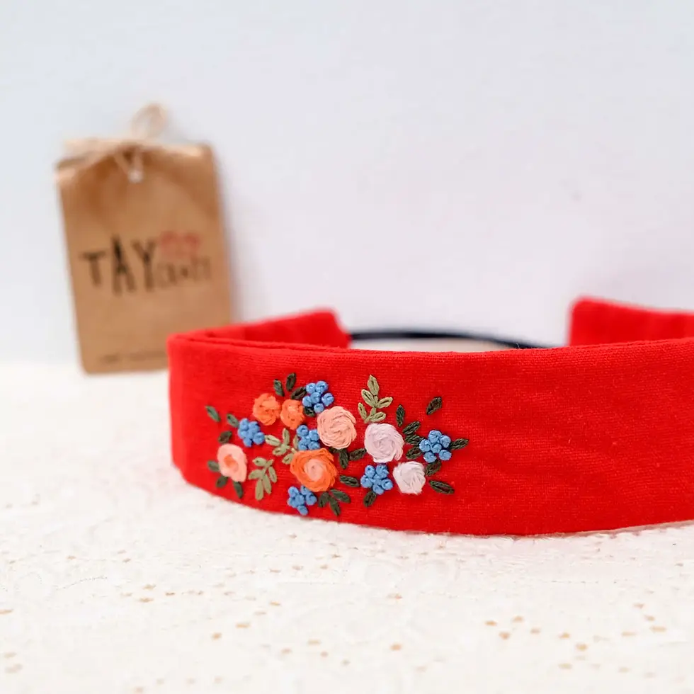 Hình thu nhỏ: Băng đô cài tóc linen thêu tay thủ công