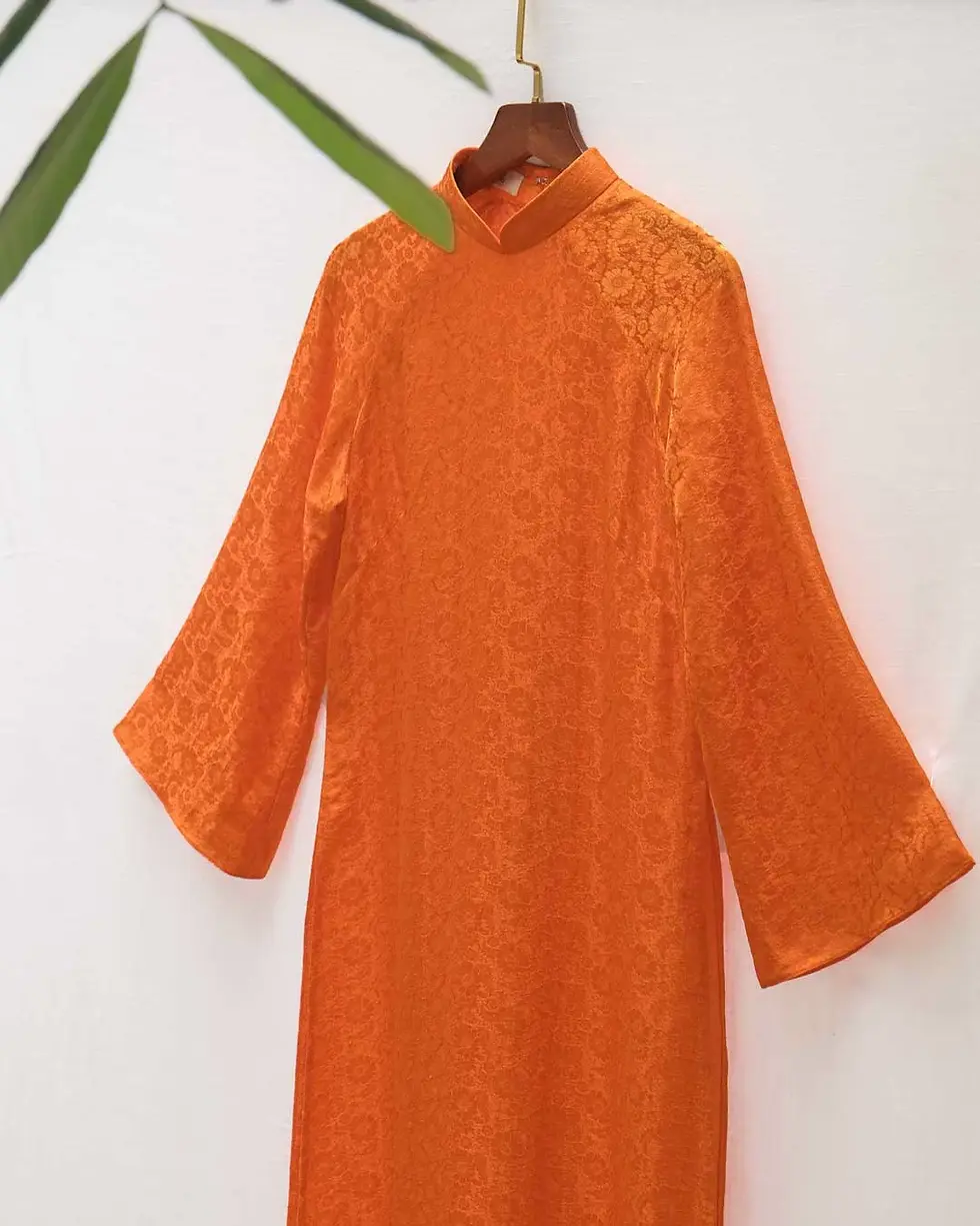 Hình thu nhỏ: Áo dài LỤA VIỆT dáng suông họa tiết Cúc Họa Mi | AD14