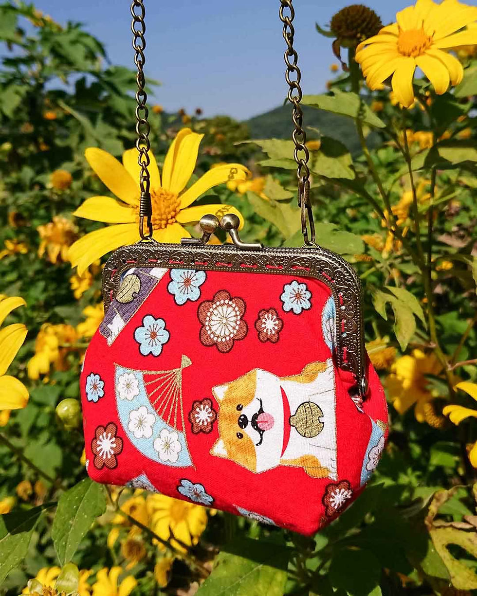 Hình thu nhỏ: Túi mini vải cotton họa tiết phong cách Nhật Bản