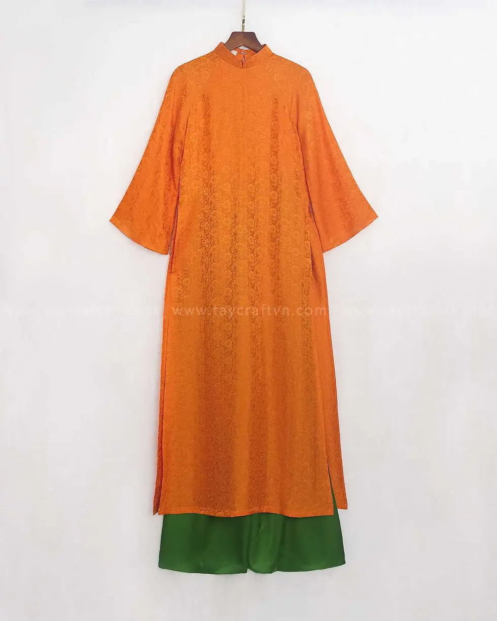 Hình thu nhỏ: Áo dài LỤA VIỆT dáng suông họa tiết Cúc Họa Mi | AD14