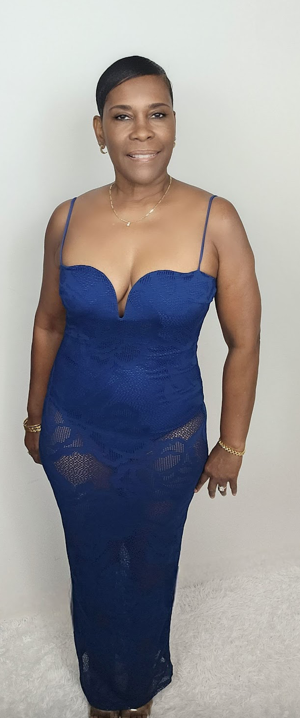 Thumbnail: Royal Blue Sheer Maxi Dress