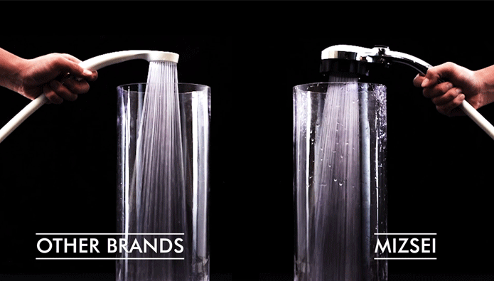 The MIZSEI Microbubble Showerhead indiegogo difference between other shower head