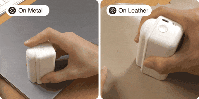 PrintPods, The Most Advanced Handheld Printer on All Surfaces, hand printer, print on metal, print on leather