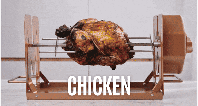 ROTO-Q 360 Kickstarter Non-Electric Rotisserie Cooking Machine Home Cooking Cooking steak chicken fish kebab fries hot dog food