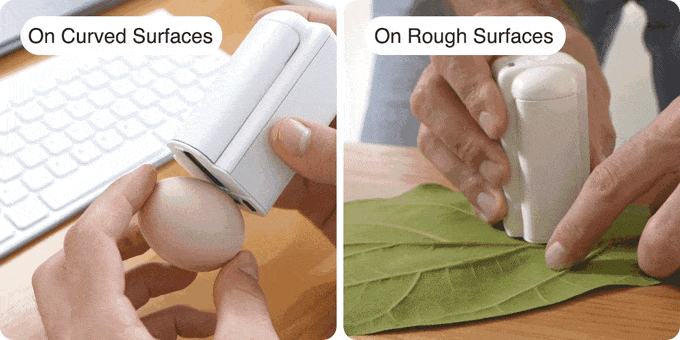 PrintPods, The Most Advanced Handheld Printer on All Surfaces, hand printer, print on curved surfaces, print on rough surfaces