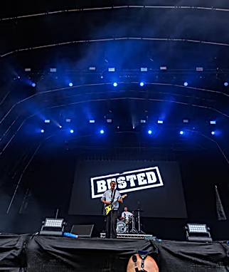 Busted festival stage lighting