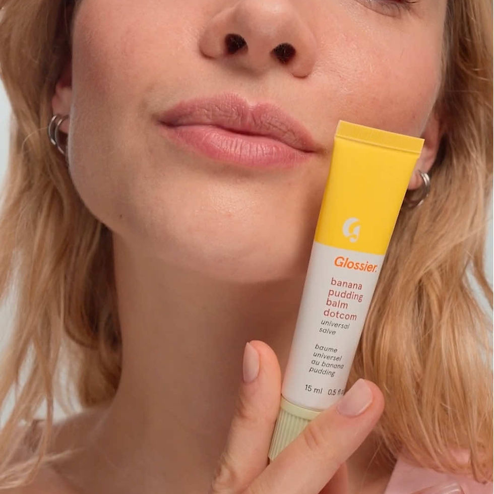 Magnolia Bakery collaboration, Glossier balm dotcom, limited edition lip balm, banana pudding flavor balm, cult beauty products, moisturizing lip balm, skincare and food collab, nostalgic beauty products, seasonal lip balm, dessert-inspired cosmetics