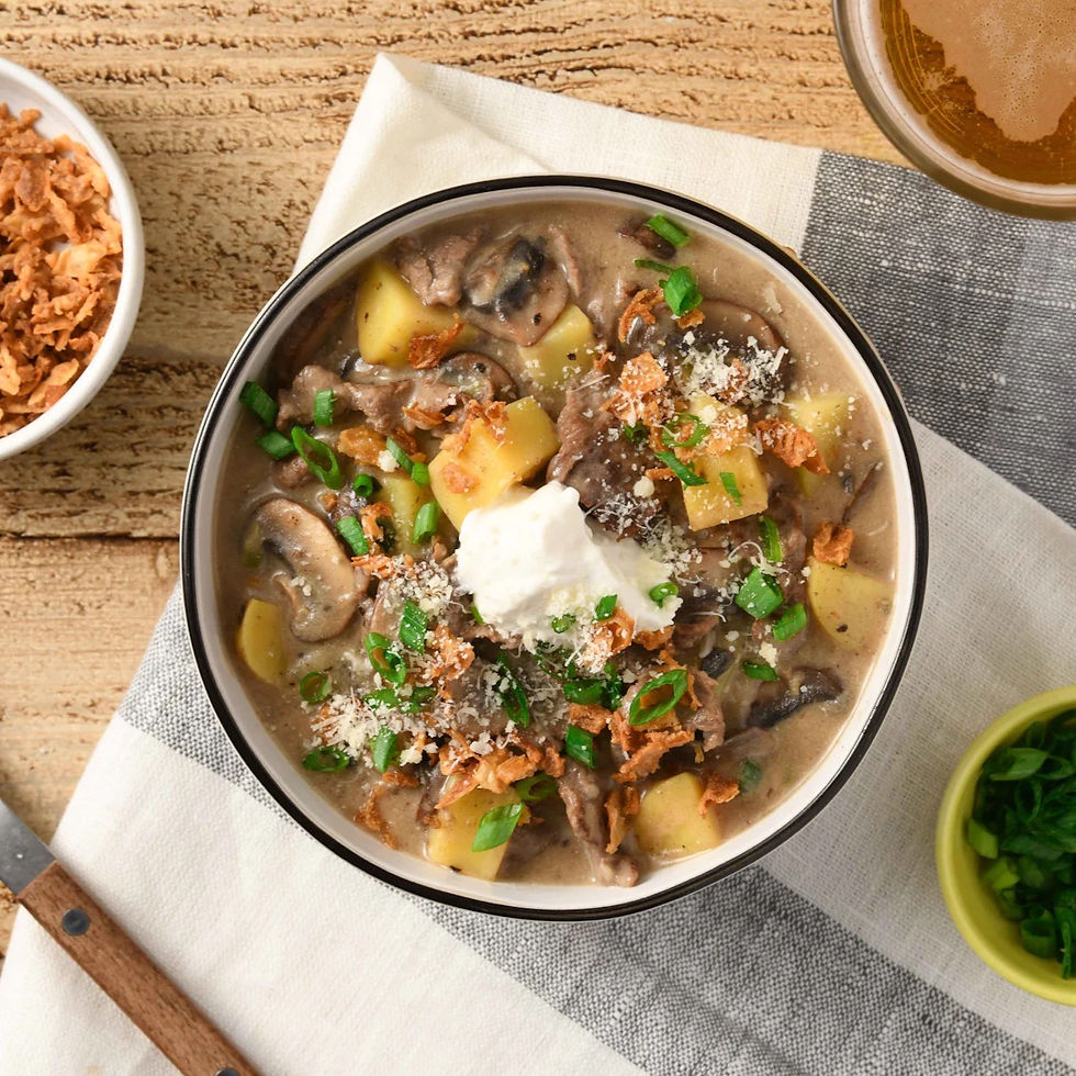 Creamy Peppercorn Steak and Potato Soup