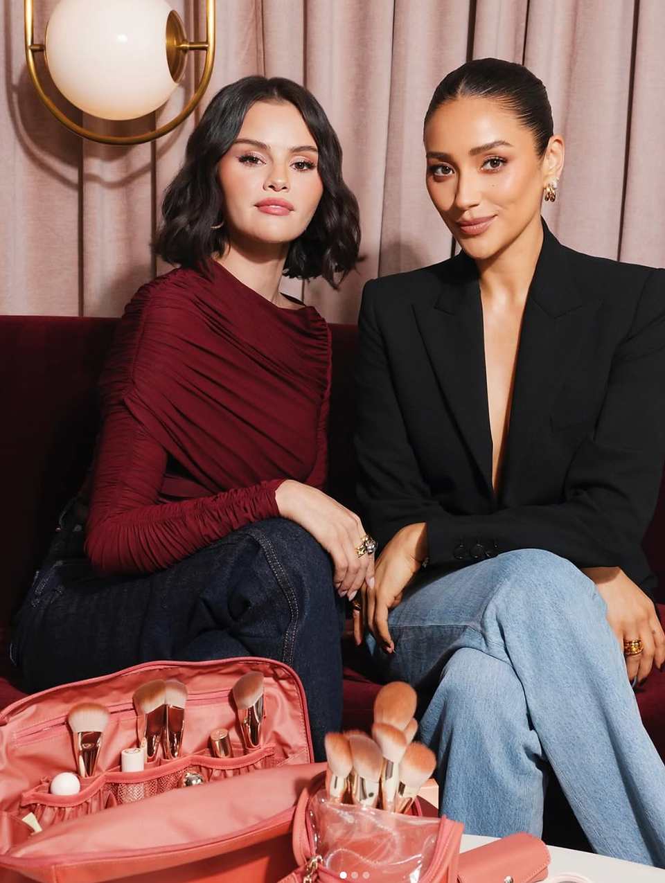 beis rare beauty collab, makeup bag review, selena gomez shay mitchell
