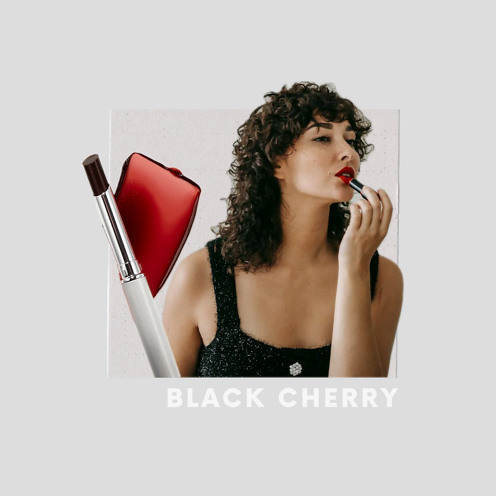 black cherry lip, black cherry lipstick, bold lip color, makeup trend 2025, sultry lips, black cherry trend, statement lip, vampy lip look, lipstick trend 2025, beauty statement lips