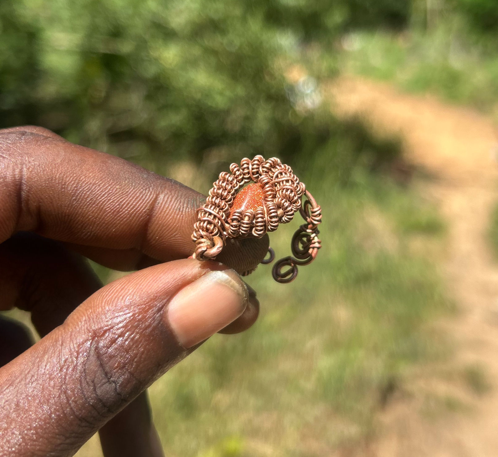 Adjustable Gold Stone Ring