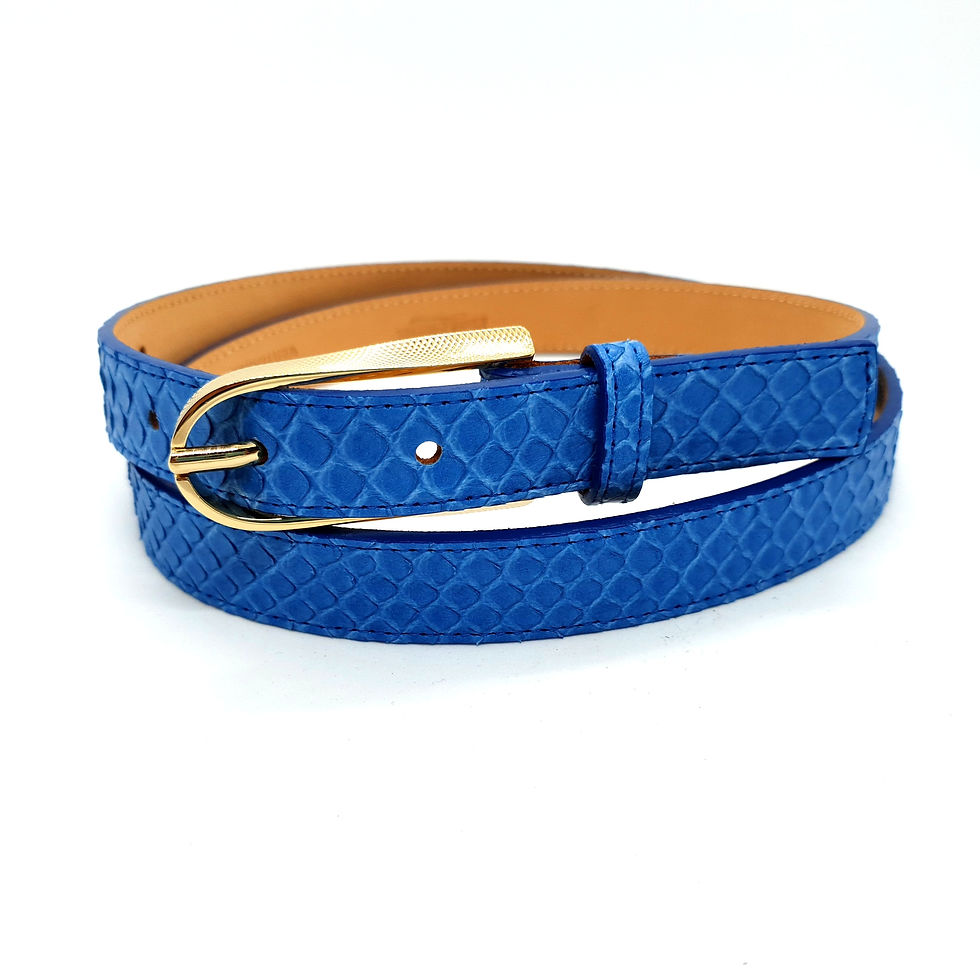 Miniature : Python véritable - bleu - boucle fine