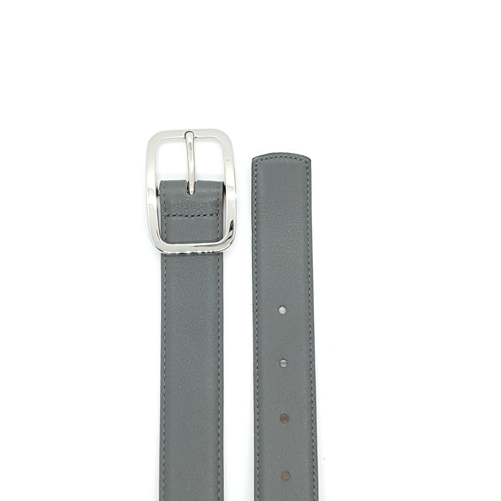 Miniature : Ladie - Cuir véritable - Boucle Silver - Gris perle