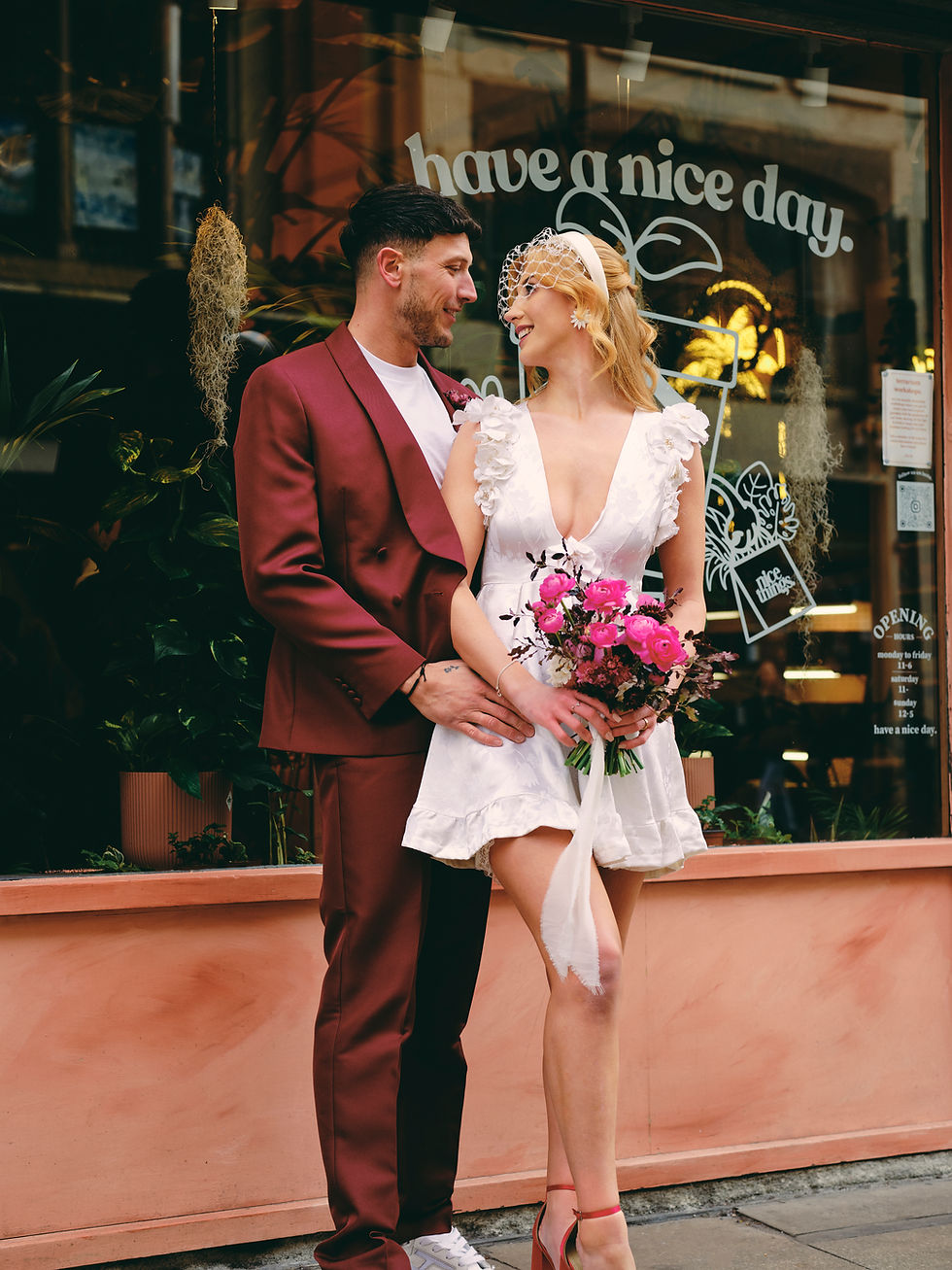 Thumbnail: Ivory Birdcage Veil on a Satin Padded Headband