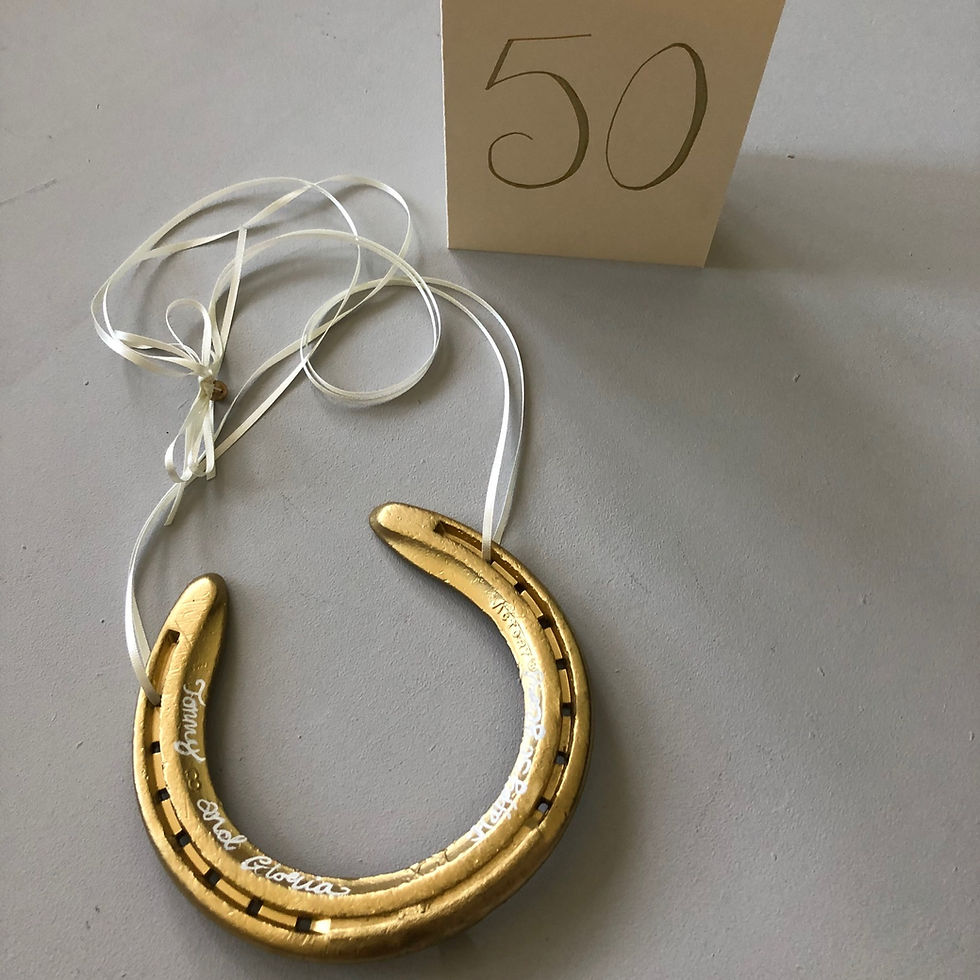 Thumbnail: Personalised Golden Wedding Anniversary Horseshoe Keepsake Gift