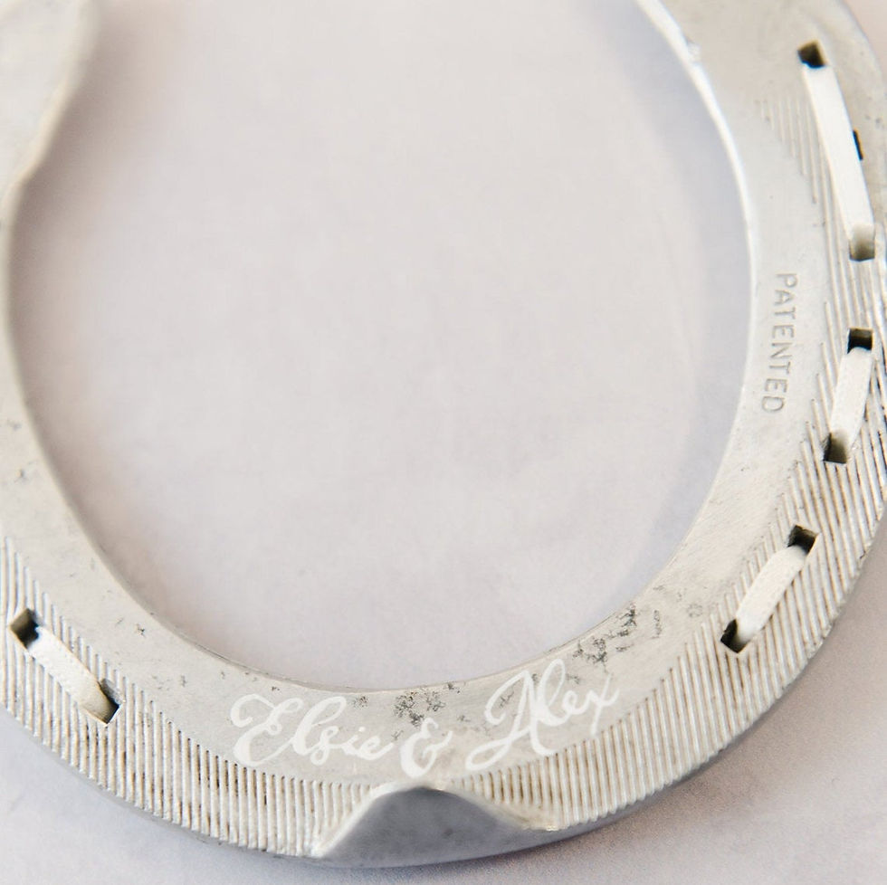 Thumbnail: Personalised Letterbox Grey Feathered Lucky Wedding Horseshoe Gift Bridal Gift B