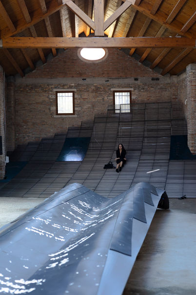 Contemporary art exhibition space in Venice at docks cantieri cucchini