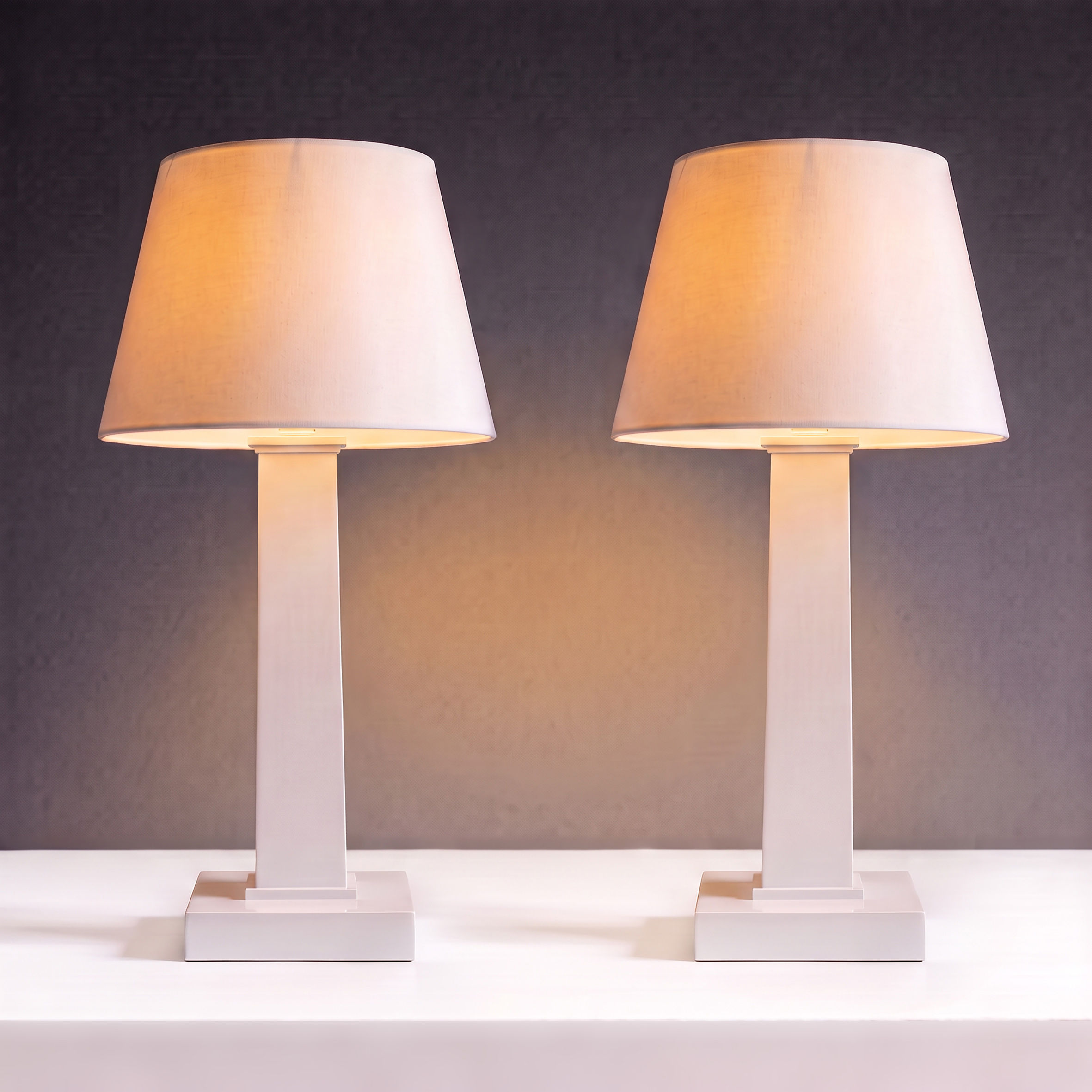 Pair of Art Deco style rectangular lamps