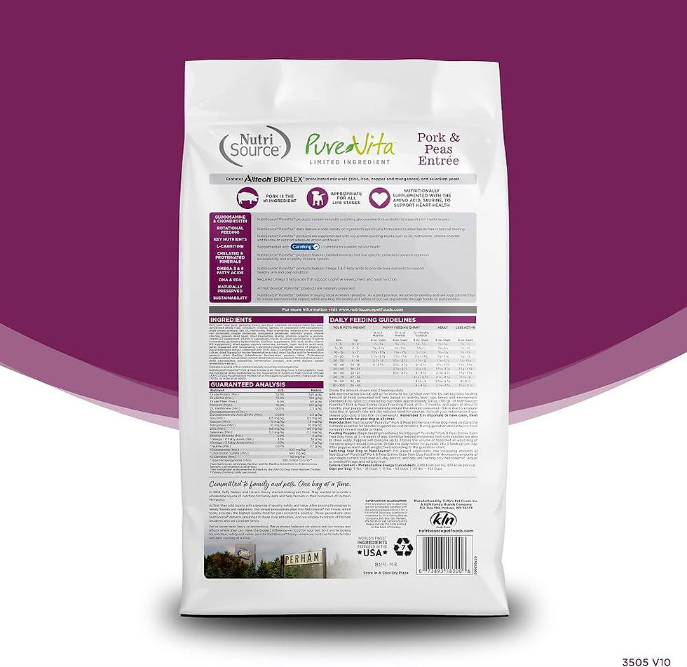 Thumbnail: PureVita Pork & Pea Dog Food 5 lb