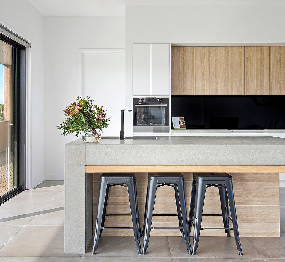 New build kitchen concrete bench top