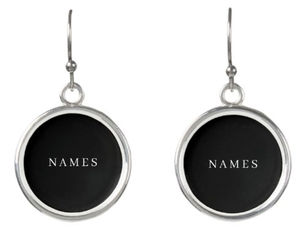 Top 5! Simple Black Custom Add Your Name Elegant Earrings