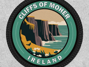 Hot Review! Cliffs of Moher Ireland Floral Travel Art Vintage Patch