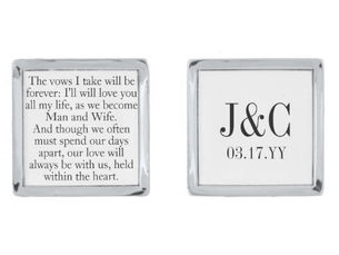 Top 5! Elegant Custom Wedding Words Groom Monogram Cufflinks