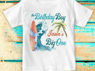 Hot Review! The big one surfing retro birthday matching baby T-Shirt