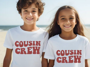 Top 5! Cousin Crew | Maroon Matching Family Kids Unisex T-Shirt