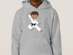 Big Deals! African American Boy, Karate Boy, Kata, Black Belt Hoodie