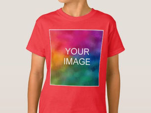 Big Deals! Customizable Red Add Image Photo Kids Boys Basic T-Shirt